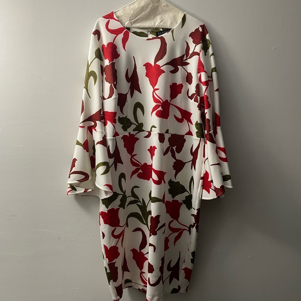 Eloquii Flare Sleeve Scuba Dress